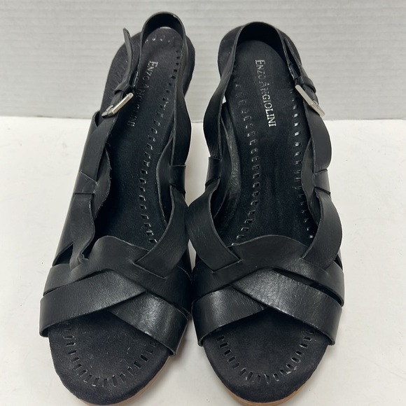 Enzo Angiolini Eaalei Open Toe Leather Sling Back Heels - Picture 2 of 8